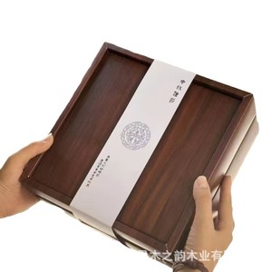 Caja de Madera para Repostería, Rectangular, Compartimentada, Estilo Chino Tradicional, Hecha a Mano - Product Image 5