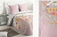 Ensemble de literie moderne avec couvre-lit imprimé de fleurs, couvre-lit personnalisé en microfibre de polyester, utilisation toute saison, fabricant chinois