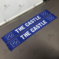 Hochwertiger Doppelseitiger Polyester-Nackenventilator Fußball Maßgefertigter Blauer Schal und Mütze Individueller Fußball-Schal