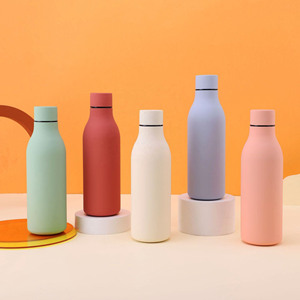 18oz Rubber Power Painting Small Mouth Stainless Steel <b>Coffee</b> Vaccum <b>Flask</b> Water Bottle for Hot Water with Rope Handle - Product Image 5