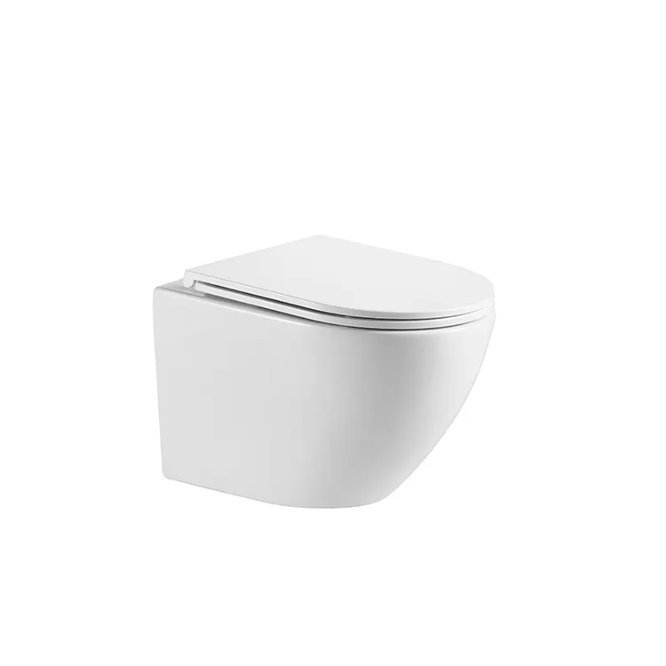 Luxurious One-Piece Ceramic Bathroom Toilet Set with Rimless Design Wall Hung with Included Remote Control for Home Use