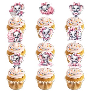 Moderno rosa elefante piccola targa torta di vendita calda Baby Shower festa decorazione per il <span class=keywords><strong>compleanno</strong></span> della ragazza - Product Image 2