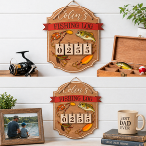 Wooden Fishing <b>Log</b> Ornament with Customizable Name Handmade <b>Decor</b> for Anglers and Wall Hanging <b>Decor</b> Craft - Product Image 3