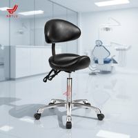 Chaise de selle professionnelle moderne à hauteur réglable noire pour clinique dentaire, tabouret pivotant pour médecin d'hôpital