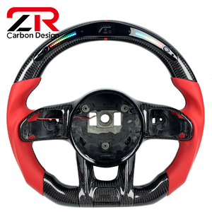 Volant en cuir véritable personnalisé en fibre de carbone avec LED RPM pour Mercedes Benz W212 W205 W222 W213 CLS <span class=keywords><strong>GLE</strong></span> GLC E63 <span class=keywords><strong>E53</strong></span> C63 <span class=keywords><strong>AMG</strong></span> - Product Image 1