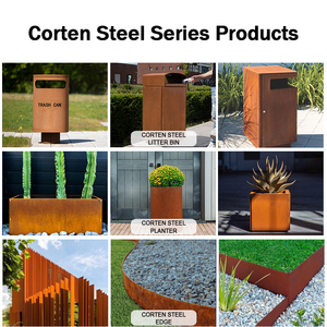 Rifiuti in acciaio Corten commerciale pubblico all'aperto grande smistamento in <span class=keywords><strong>metallo</strong></span> cestino per rifiuti cestino per rifiuti - Product Image 6