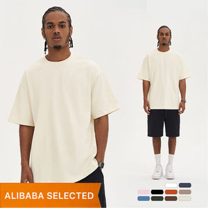 เสื้อยืดคอตตอน 100% หนัก 280 GSM ทรงหลวม สไตล์สตรีทแวร์ ไหล่ตก  ไซส์ใหญ่  ไม่มีลาย  ผลิตจากโรงงาน ขายส่งจำนวนมาก เสื้อยืดผู้ชาย - Product Image 1