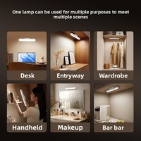 Lampe LED magnétique à bande longue, protection des yeux, rechargeable, design rotatif, commande tactile, alimentée par batterie, pour salon, dortoir