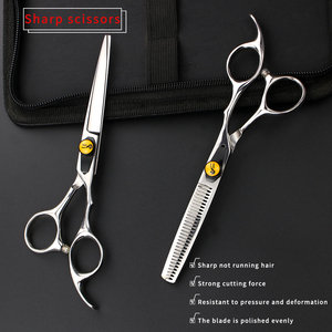 Juego de tijeras para el cabello, tijeras de corte de pelo de salón de moda, tijeras de peluquero de acero inoxidable, tijeras de pelo de dientes de corte plano para estilista - Product Image 1