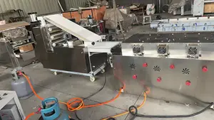 Linha De Produção De Padaria Automatizada Pão Pita Árabe Linha De Produção De Máquina De Fazer Pão Pequeno Industrial