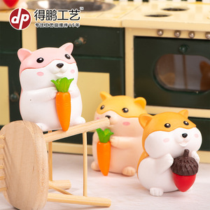 Depeng Crafts Cartoon Animal Figurines Plastic Ornament Carrot <b>Mouse</b> Sitting Chair Decor - Product Image 4