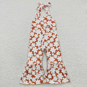 Mono de verano sin mangas con estampado floral para bebés y niñas pequeñas, pantalones acampanados, ropa de moda al por mayor - Product Image 2