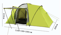 Tente de luxe à deux chambres à coucher pour 4 à 6 personnes pour le camping familial et la randonnée en plein air