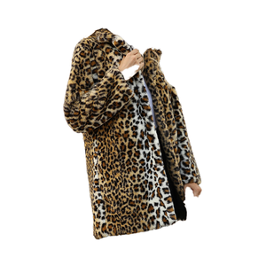 <span class=keywords><strong>Manteau</strong></span> en fausse fourrure mi-long à col tailleur imprimé léopard, nouvelle mode automne-hiver pour femmes - Product Image 4