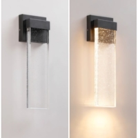 Applique murale LED moderne à tête unique pour jardin, étanche IP65, avec diffuseur en verre trempé et éclairage mural en acier inoxydable