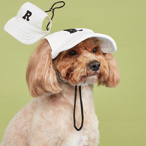 Adjustable Comfortable Eco-Friendly Breathable Small Medium Canvas Pet Hat Summer Fashion Sport Style Baseball Ear <strong>Cap</strong> <strong>Flat</strong> - Product Image 5
