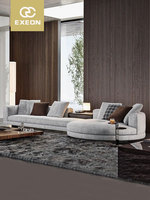 Combinaison de canapé en forme de minimaliste, tissu italien léger, de luxe, moderne, pour salon