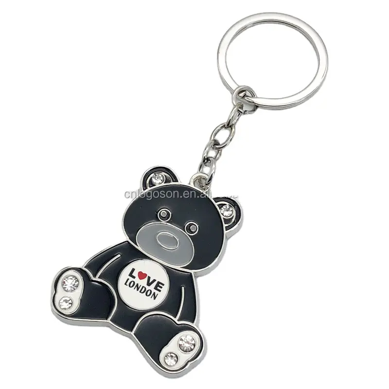 Unique Souvenir Enamel Keychains Custom Design London Metal Bear Keyring Souvenir