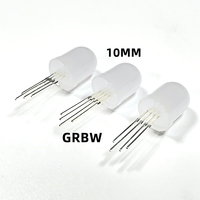 Diode LED adressable GRBW SK6812 10 mm 4-en-1 à tête ronde et lentille diffuse, avec un angle de vision de 60° pour arbre de Noël