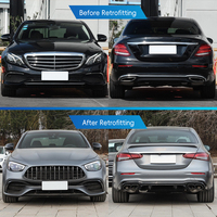 Kit carrosserie AMG 2023 pour Mercedes-Benz Classe E W213 (2016-2020) : pare-chocs avant et arrière, lèvre de pare-chocs, hayon, phares et calandre