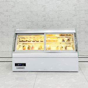 <span class=keywords><strong>Prix</strong></span> de comptoir droit d'armoire incurvée amélioré de qualité professionnelle pour réfrigérateur d'affichage de gâteau avec conception d'entrée avant - Product Image 3