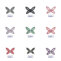 Applique papillon en strass tendance pour la décoration de chaussures et vêtements pour femmes, pièces de chaussures CY501-1 46x34mm