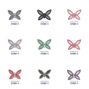 تطريز فراشة من حجر الراين للأحذية وتزيين الملابس CY501-1 46×34 مم - Product Image 5