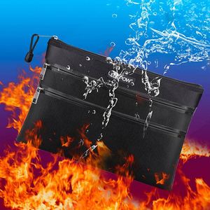 Three Zippers Three Pockets Fireproof Waterproof File Organizer Document Cases Money Bag Storage Bag OEM - Product Image 6