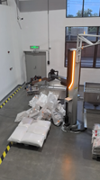 Machine à déchirer les sacs, Système de déchargement de sacs, Robot articulé, Alimentateur automatique pour granulés PP/PE. 25-200 kg/sac, 80-120 sacs/h