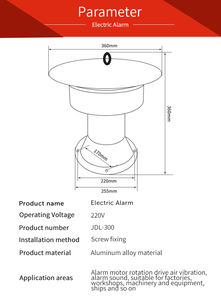 <span class=keywords><strong>Alarm</strong></span> Pembangkit Listrik Tenaga Air Hutan Tambang 300dB Suara Keras Tahan Hujan Baja Tahan Korosi JDL-300 <span class=keywords><strong>Siren</strong></span> Sekrup Listrik Vertikal - Product Image 4