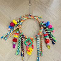 Mainan Gigitan Bayi dari Tali Kapas Kecil, Cincin Gantung, Warna-warni, Ayunan Multi-elemen, Balok Bangunan, Meredakan Sakit Gigi, Global