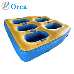 Vente en gros de jeux sportifs amusants pour parcs aquatiques en plein air, bateau gonflable en forme de beignet, bateau disco gonflable, meilleure qualité, PVC 0,9 mm - Product Image 6
