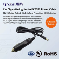 Câble d'alimentation personnalisé pour allume-cigare de voiture vers DC 5.5*2.1, UL2464 22AWG 2A, faisceau de câblage électronique automobile