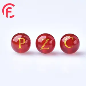 Custom natural stone crystal beads carving 26 letters red agate amethyst rose quartz loose beads for DIY Jewelry Making