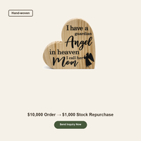 Placa de Madera Ángel Guardián, Recuerdo Conmemorativo de Corazón para Mamá, Regalo de Condolencias en Memoria de un Ser Querido, Venta al por Mayor OEM, Decoración de Ángel de Madera
