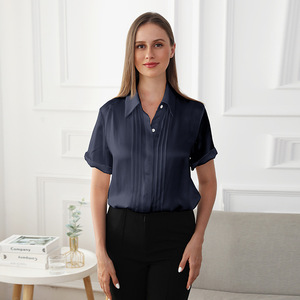 <span class=keywords><strong>Camicia</strong></span> di seta di gelso 19 Momme Charmeuse <span class=keywords><strong>camicia</strong></span> di seta 100% a <span class=keywords><strong>manica</strong></span> corta di base da <span class=keywords><strong>donna</strong></span> - Product Image 5
