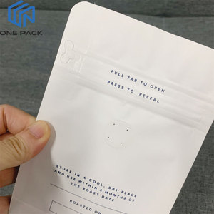 Feuilles <span class=keywords><strong>de</strong></span> thé en papier kraft blanc à fond carré biodégradable écologique grain <span class=keywords><strong>de</strong></span> café moulu aliment biologique avec fermeture éclair et valve - Product Image 5