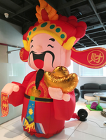 Modèle gonflable du Dieu de la Fortune, décoration du Nouvel An chinois, Dieu de la Richesse gonflable avec lingot d'or pour centre commercial