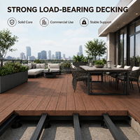 Plancher extérieur en WPC solide, imperméable, ignifuge et antidérapant pour terrasse au bord de la piscine