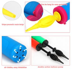 Pompe à ballon manuelle double verte et violette professionnelle, machine à gonfler les ballons, pompe à air portable en plastique à main pour les fêtes - Product Image 3