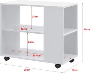Table d'appoint moderne simple Table basse Lampe de rangement Étagères à 2 niveaux Bibliothèque <span class=keywords><strong>sur</strong></span> roues - Product Image 6