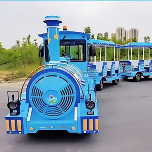 Amusement Rides Electric Trackless Train with Beautiful LED Lights Light Weight Short Distance Transportation Trams
