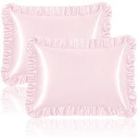 Taies d'oreiller en satin soyeux à volants, douces pour les cheveux et la peau, rose poudré, fermeture enveloppe standard, nouveau design