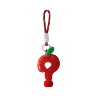 Porte-clés Pomme en Peluche Mignonne en Forme de Point d'Exclamation, Pendentif de Sac en Peluche Douce, Cadeau d'Anniversaire Créatif, Vente en Gros Personnalisée