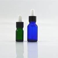 Flacon compte-gouttes en verre bleu cobalt de 30 ml avec bouchon en plastique pour huiles essentielles, désinfectant pour les mains, sérum, crème, sérigraphié, scellé, 1 oz