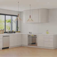 Meubles de cuisine Lesso Home prêts à assembler, en kit, en placage de chêne blanc moderne, pour design américain
