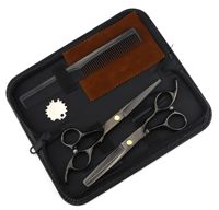 Kit de coiffure à domicile 6,0 pouces, nouveau design tendance, ciseaux de barbier, ciseaux plats, ciseaux à dents HSS-064