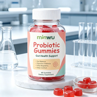 Gummies Probiotiques Multi-Souches à Forte Concentration pour la Santé Digestive des Adultes - Véganes, Faible Teneur en Sucre, 60 Unités