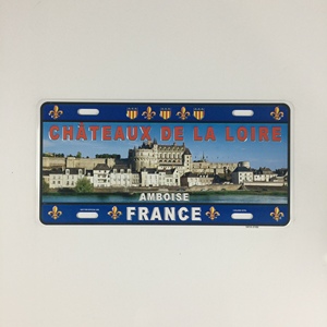 Plaque d'immatriculation de voiture en métal aluminium gaufré, souvenir décoratif mural personnalisé, vente en gros France - Product Image 4