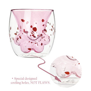 Mignon verre à motif de patte de chat pour thé, café, lait, whisky, avec design de patte de chat - Product Image 6